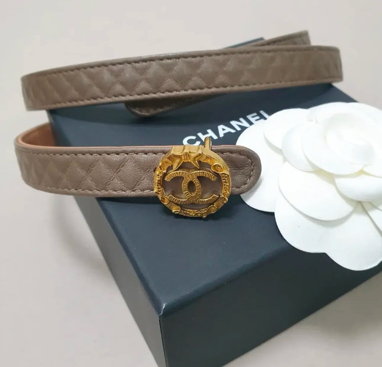 Chanel Blown Leather Lambskin Chain CC Belt