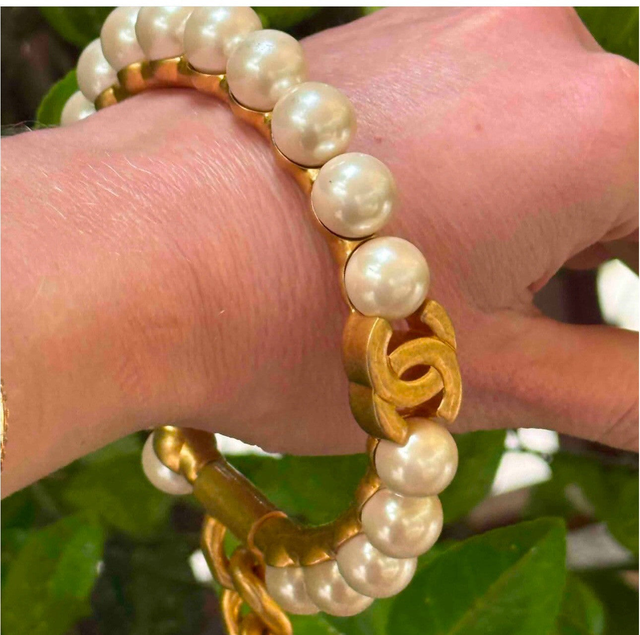 Chanel 2021 Pearl Crown Cc Wristlet Multi Pouches Clutch Bag