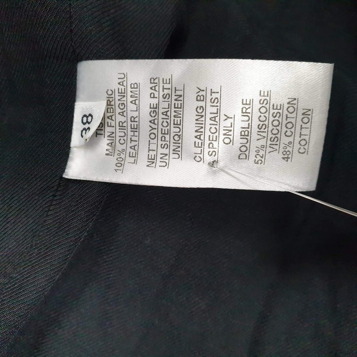 BALMAIN Black Grained Leather Double-Breasted Jacket Sz.38