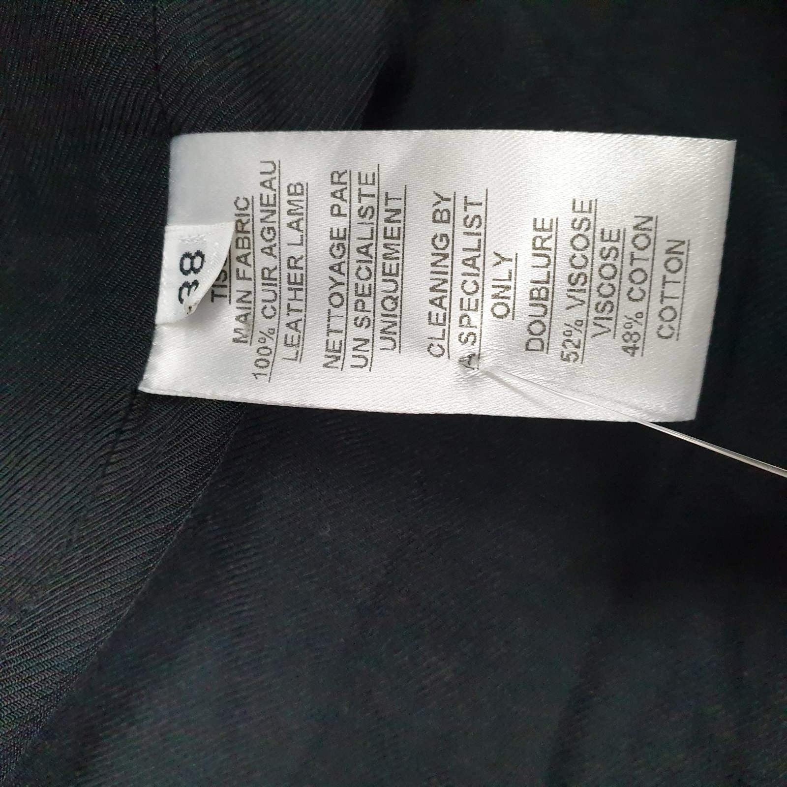 BALMAIN Black Grained Leather Double-Breasted Jacket Sz.38