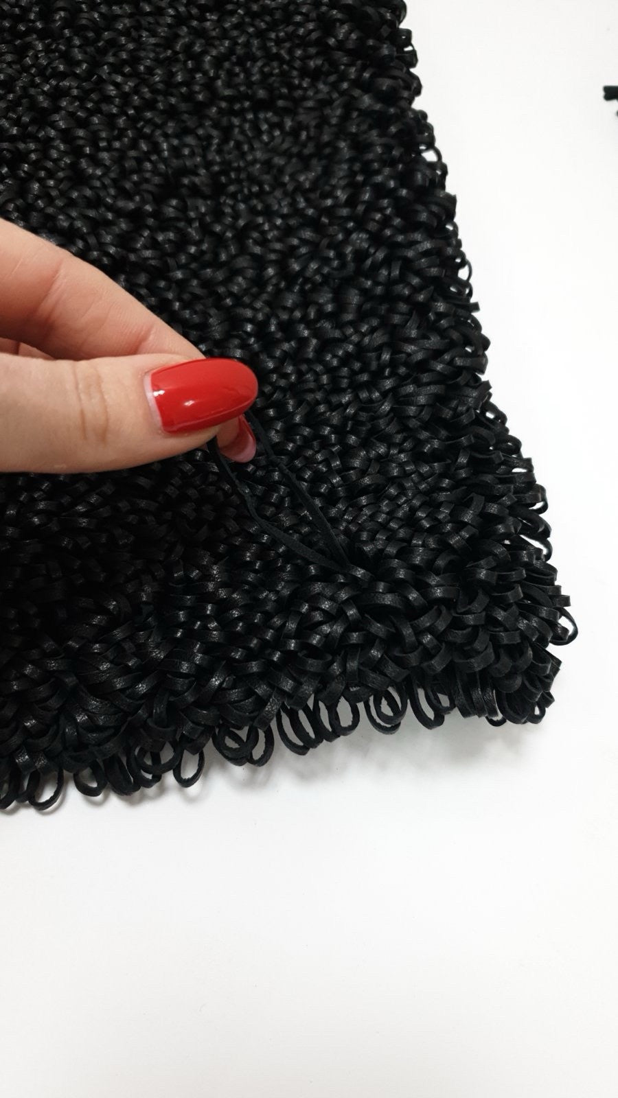 Fendi  Black Leather Fringe and Loops Coat Sz.42