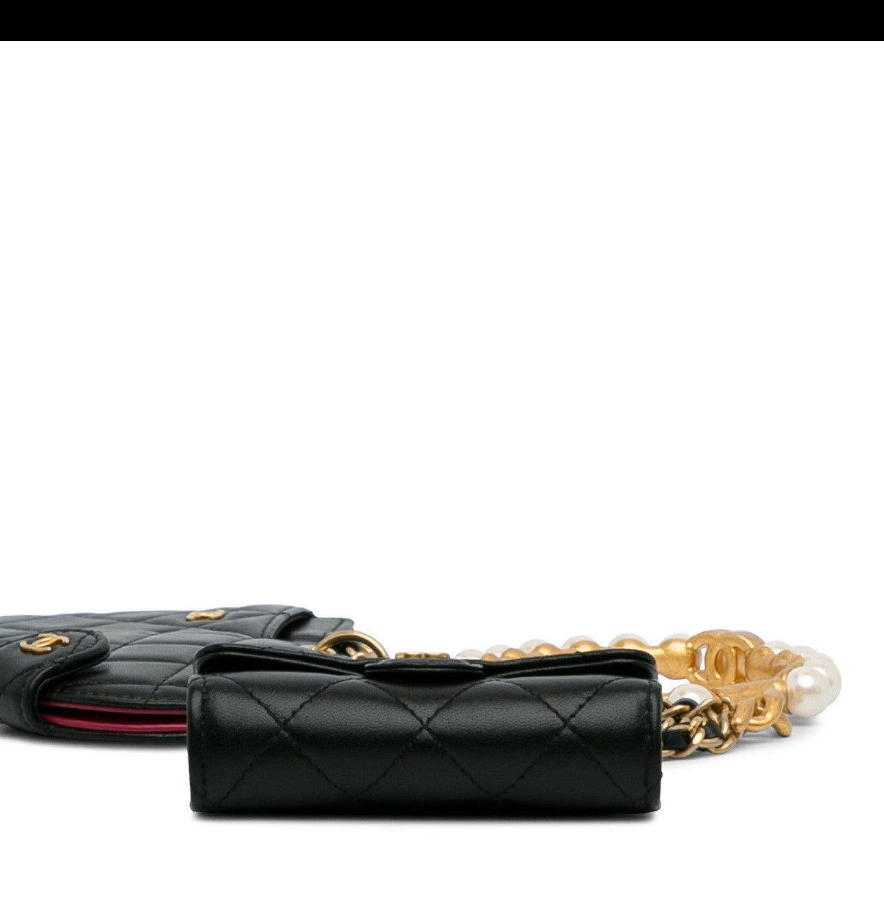 Chanel 2021 Pearl Crown Cc Wristlet Multi Pouches Clutch Bag