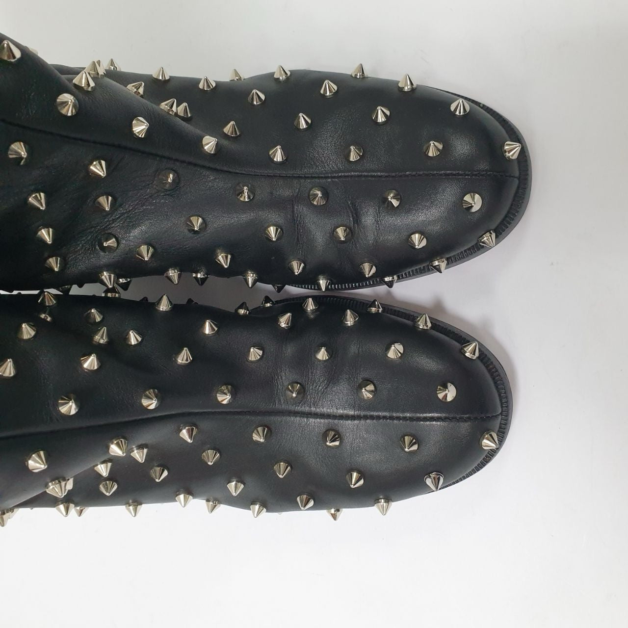 Christian Louboutin Studded Flat Knee Black Boots Sz. 38